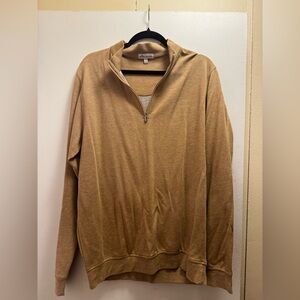 Peter Millar Camel Zip-Up Sweater